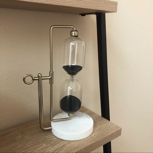 Polished Gold Marble Decorative Hourglass